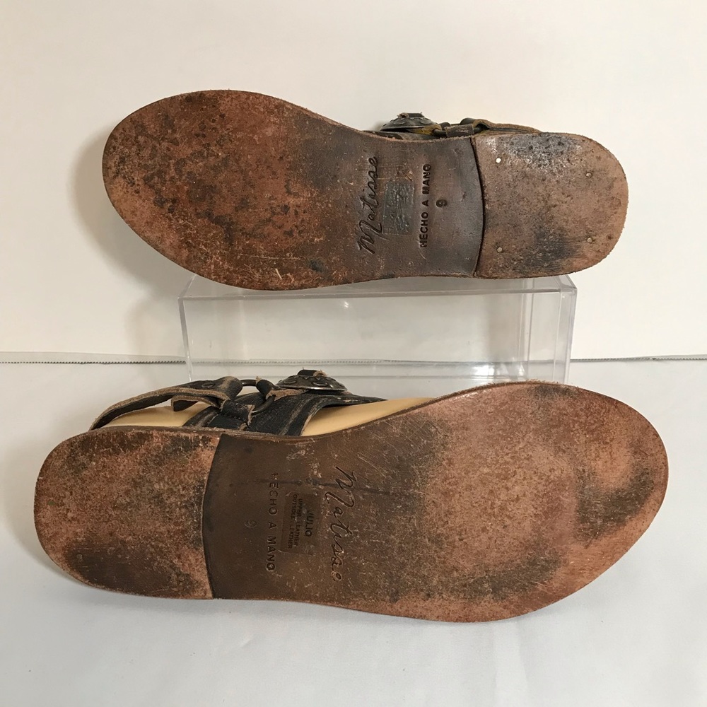 Matisse Ringo Leather Black Sandals with Silver Concho Accents Size 9 - Picture 7 of 7